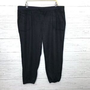 NEW AnyBody Women's Black Cozy Fur Fleece Lounge Pants XL petites length 26"